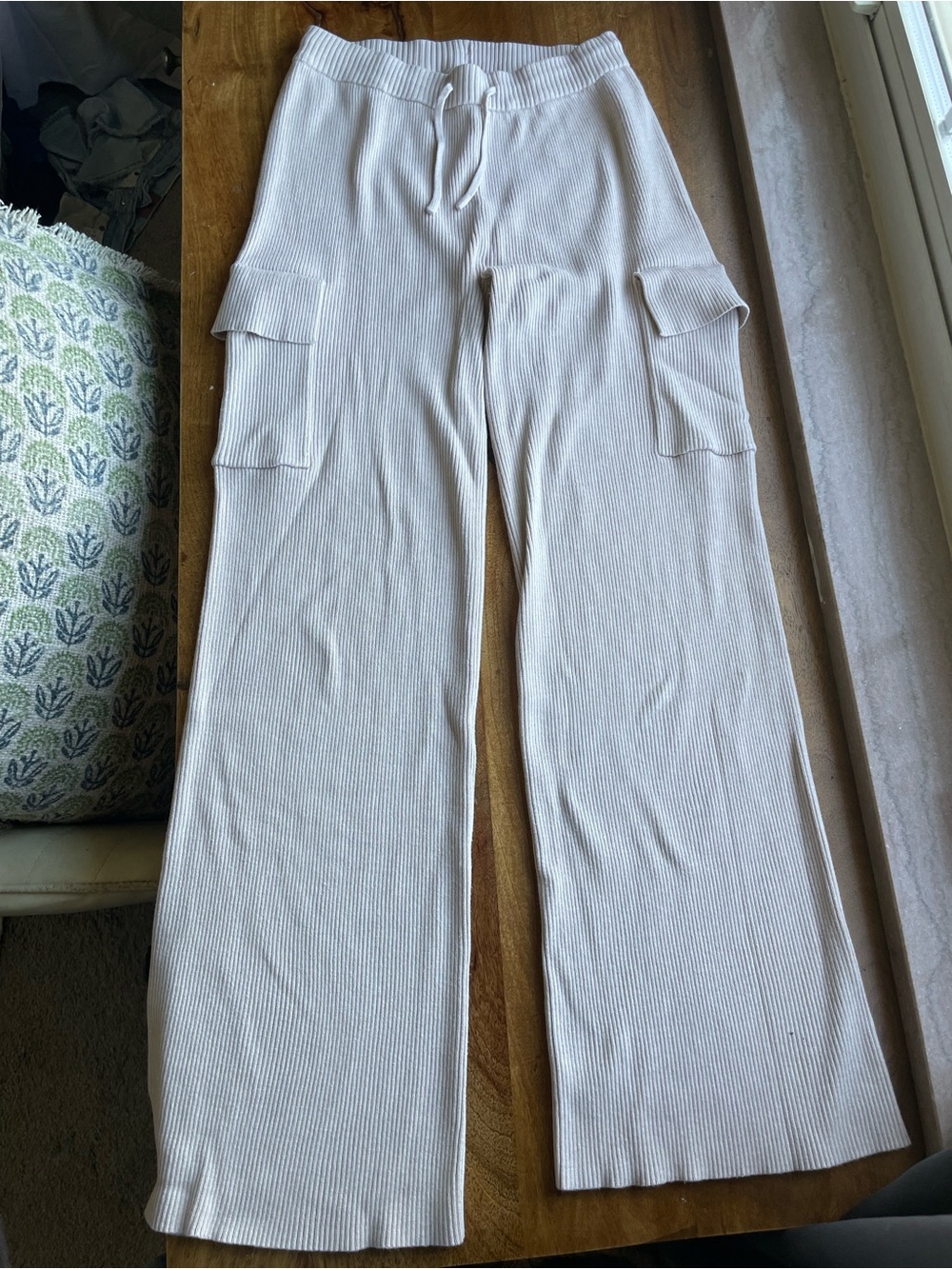 Pink Rose Ribbed Wide-Leg Cargo Lounge Pants Clean girl Vanilla Girl Cozy